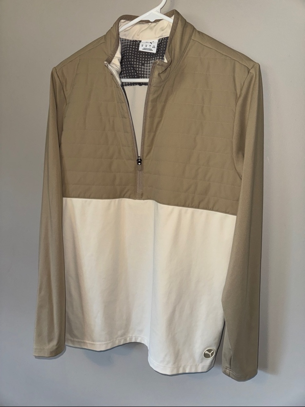 Puma Spuncloud Half-Zip Pullover Medium - Khaki & Cream